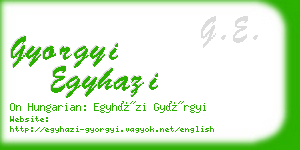 gyorgyi egyhazi business card